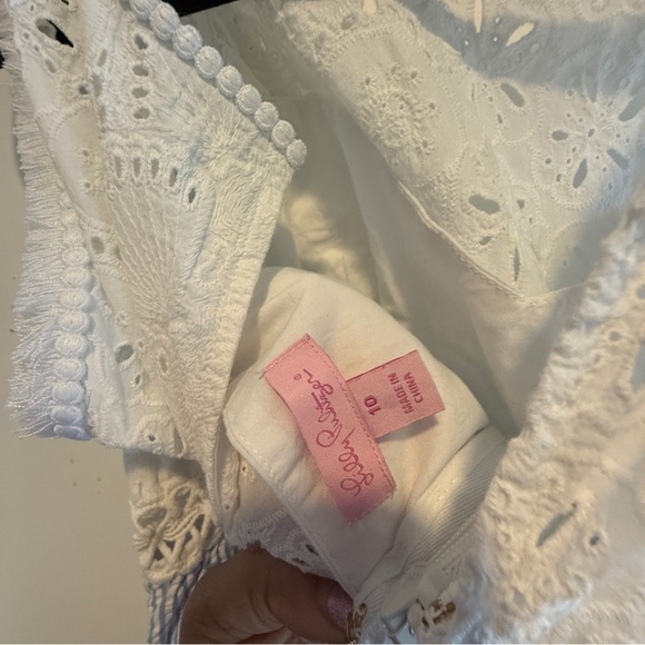 Lilly Pulitzer Eyelet & Seersucker Dress – Size 10 - Picture 4 of 7